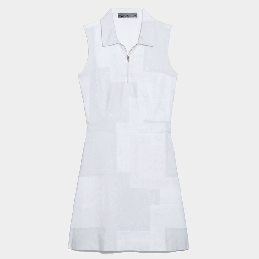 BANDANA 4-WAY STRETCH WOVEN SLEEVELESS DRESS image number 1