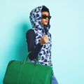 TONAL FLORAL NYLON PUFFER VEST image number 2