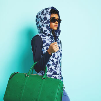 TONAL FLORAL NYLON PUFFER VEST