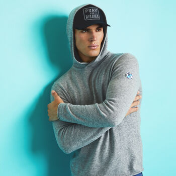 CASHMERE BLEND HOODED PULLOVER SWEATER