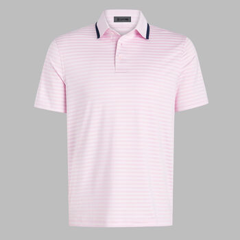 PERFORATED STRIPE JERSEY POLO