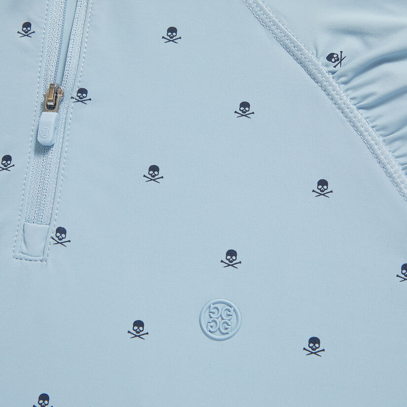 SKULL & T'S SILKY TECH NYLON SHORT SLEEVE QUARTER ZIP PULLOVER image number 6