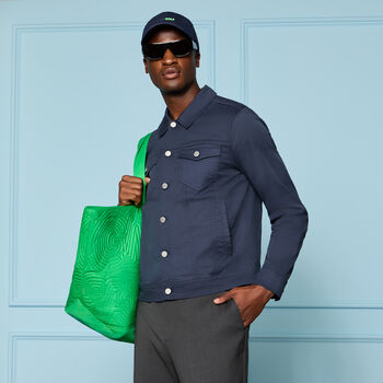 STRETCH COTTON GABARDINE TRUCKER JACKET