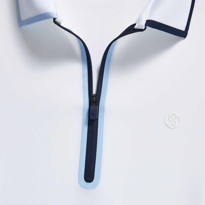 CONTRAST NYLON QUARTER ZIP SLEEVELESS POLO DRESS image number 6