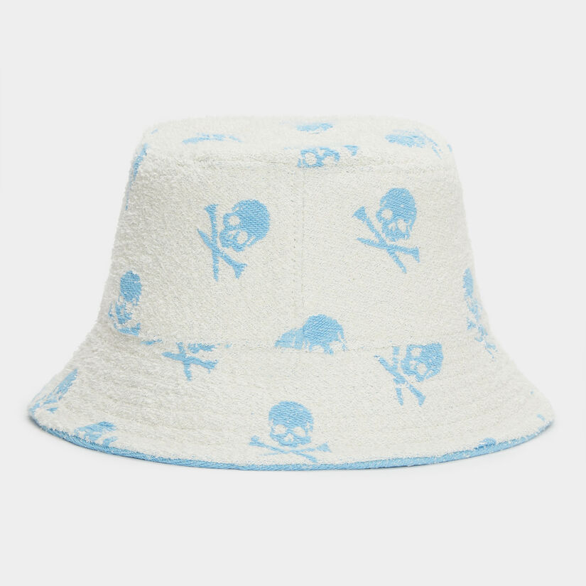 REVERSIBLE INTARSIA SKULL & TEES WOVEN BUCKET HAT image number 4
