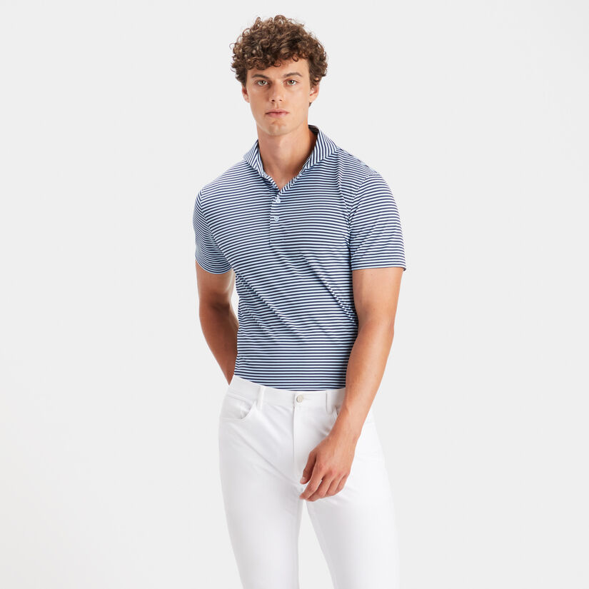 FEEDER STRIPE MODERN SPREAD COLLAR TECH PIQUÉ SLIM FIT POLO image number 3