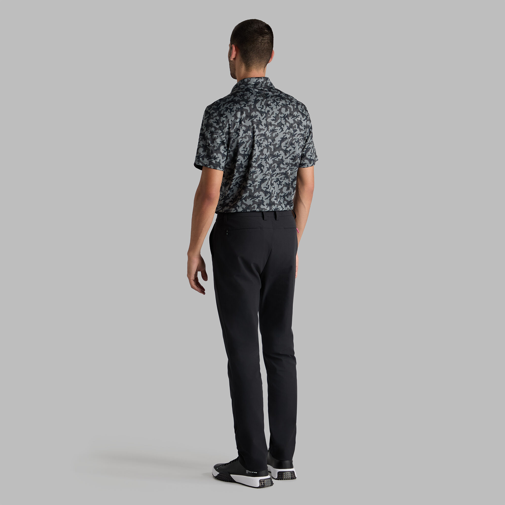 MAPPED ICON CAMO TECH JERSEY MODERN SPREAD COLLAR POLO