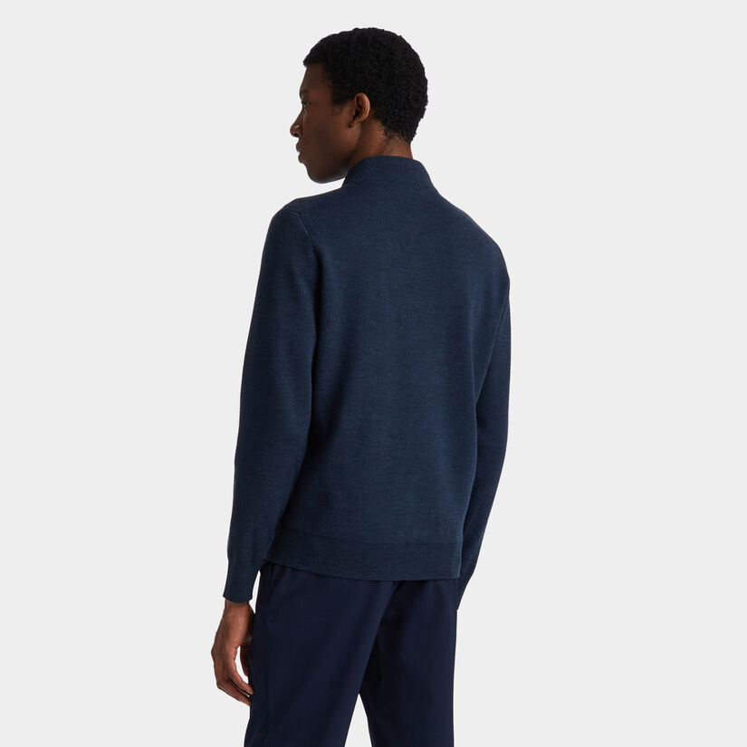 V NECK MERINO WOOL QUARTER ZIP SWEATER image number 5