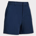 HIGH RISE PLEATED STRETCH TECH TWILL A-LINE SHORT image number 1