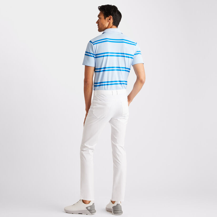 OFFSET STRIPE MODERN SPREAD COLLAR TECH PIQUÉ SLIM FIT POLO image number 5