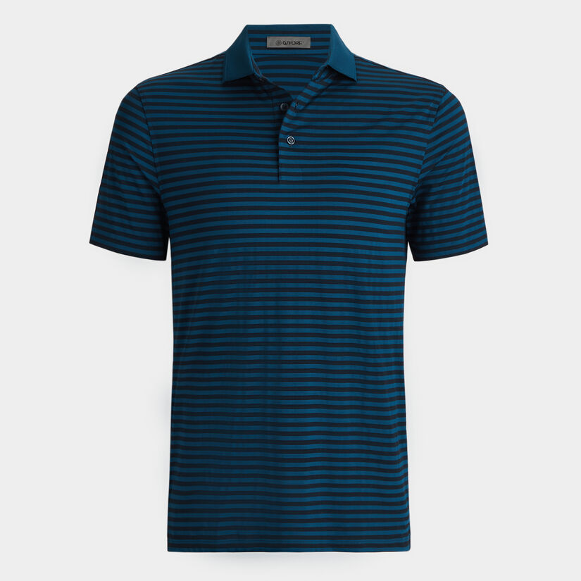 PERFORATED STRIPE TECH JERSEY POLO image number 1