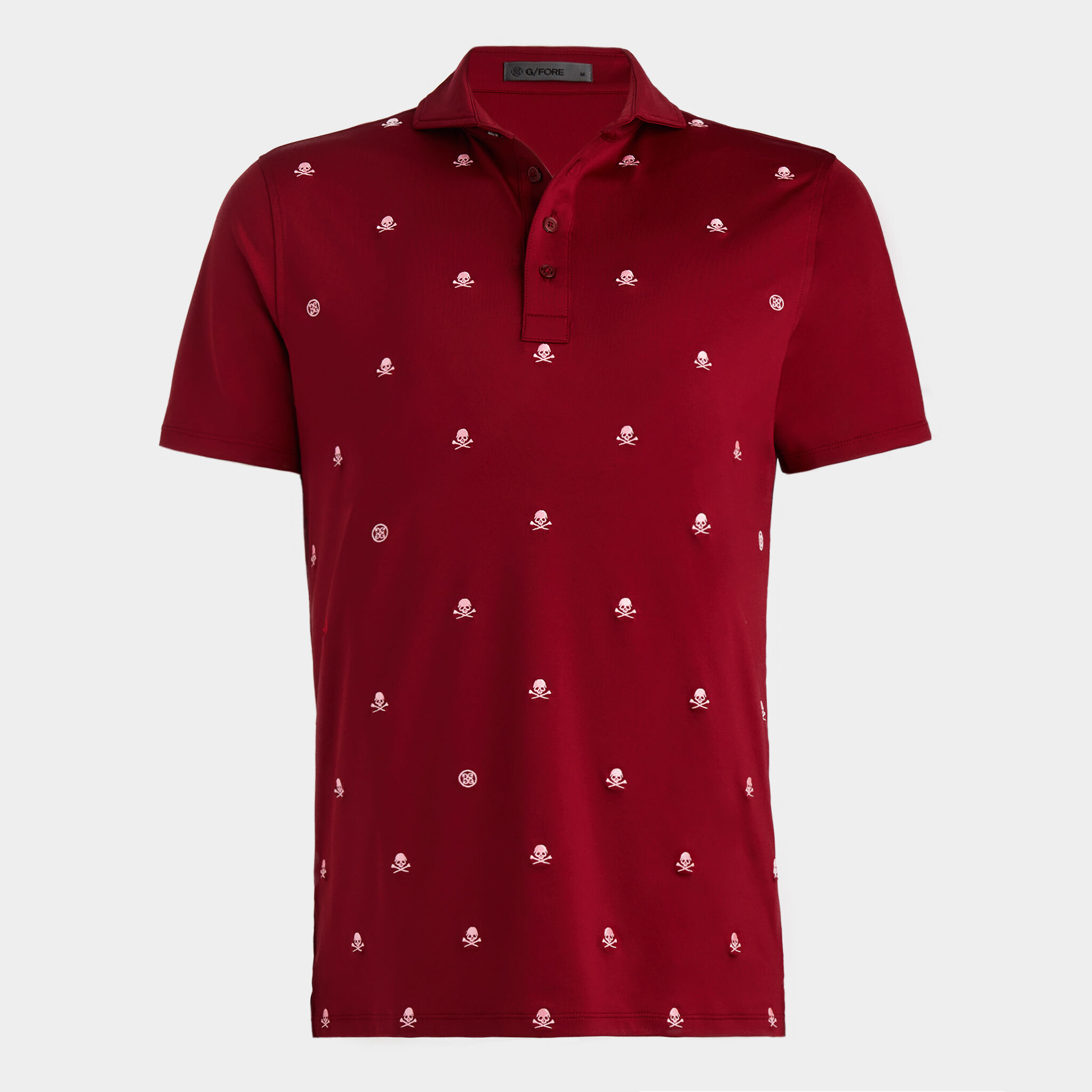 EMBROIDERED SKULL & TEES TECH JERSEY MODERN SPREAD COLLAR POLO |MEN'S POLO  SHIRTS | G/FORE