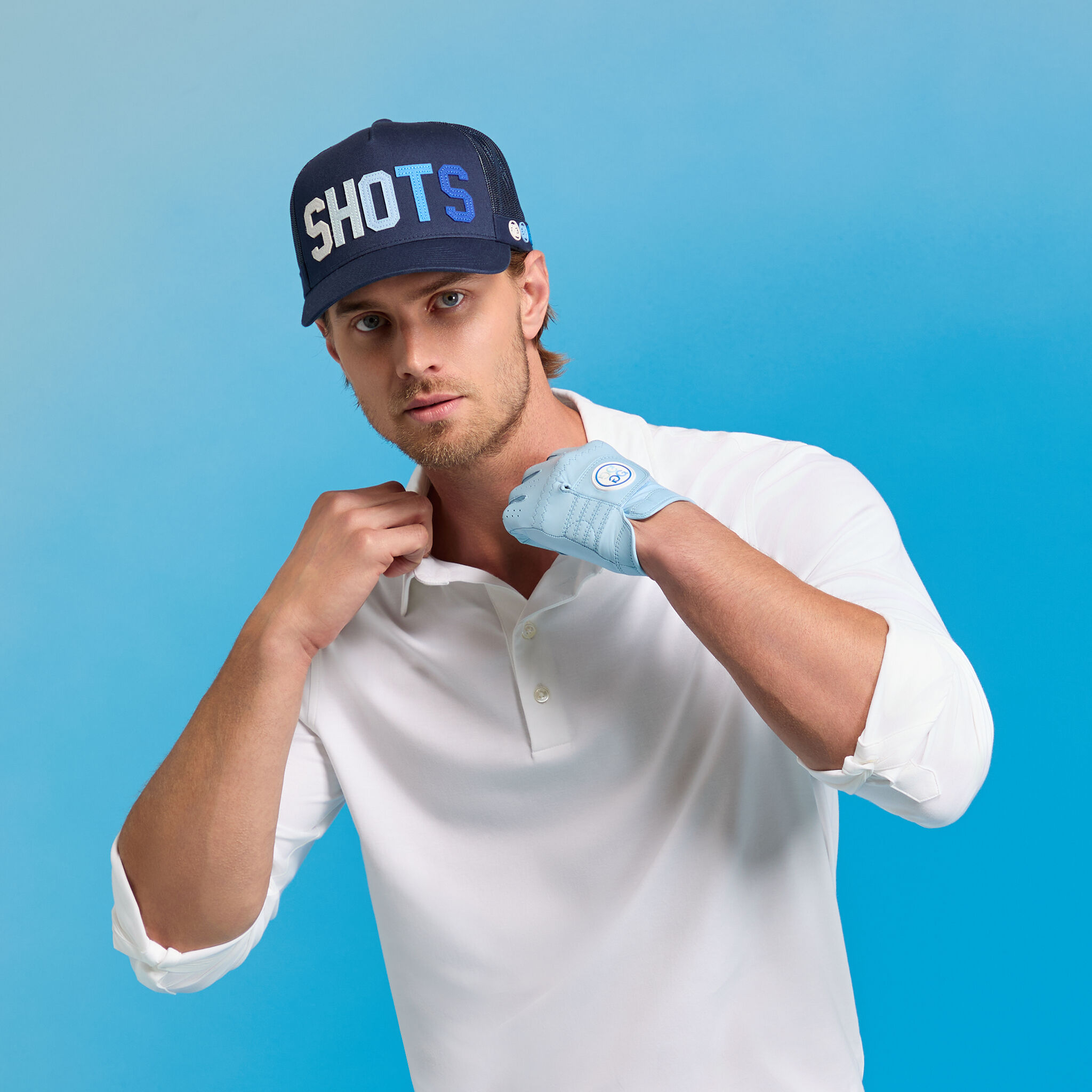 LUXE COTTON BLEND LONG SLEEVE POLO | MEN'S POLO SHIRTS | G/FORE