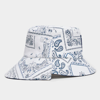 ASYMMETRICAL BORO COTTON TWILL BUCKET HAT