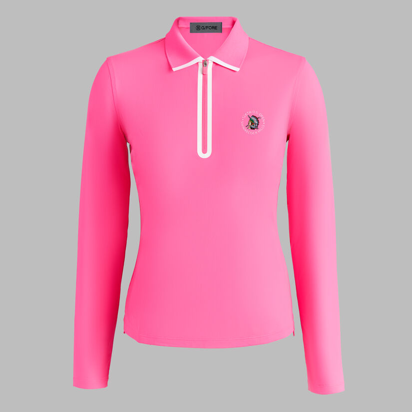 2026 U.S. OPEN SOFT TECH JERSEY LONG SLEEVE ZIP POLO image number 1