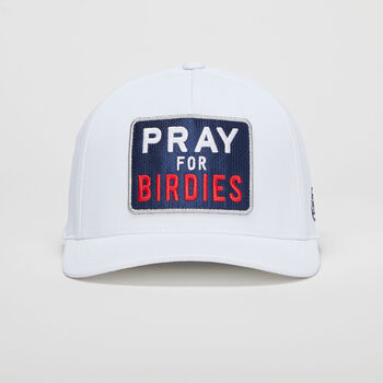 PRAY FOR BIRDIES STRETCH TWILL PERFORATED SNAPBACK HAT