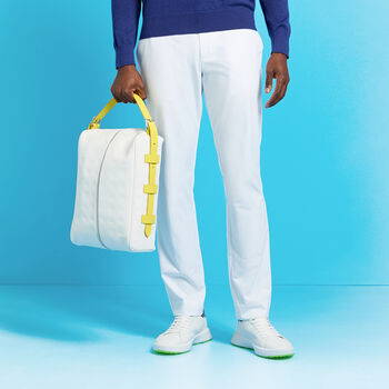EMBOSSED LEATHER GOLF SHOE BAG