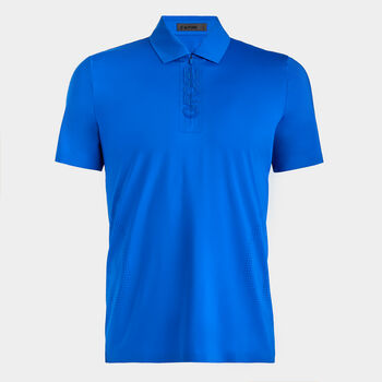 PERFORMANCE NYLON PERFORATED CIRCLE G'S MODERN SPREAD COLLAR POLO