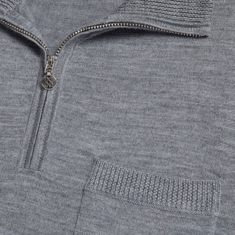 MERINO WOOL QUARTER ZIP POCKET SWEATER DRESS image number 5