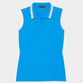 PLEATED COLLAR SILKY TECH NYLON SLEEVELESS POLO image number 1