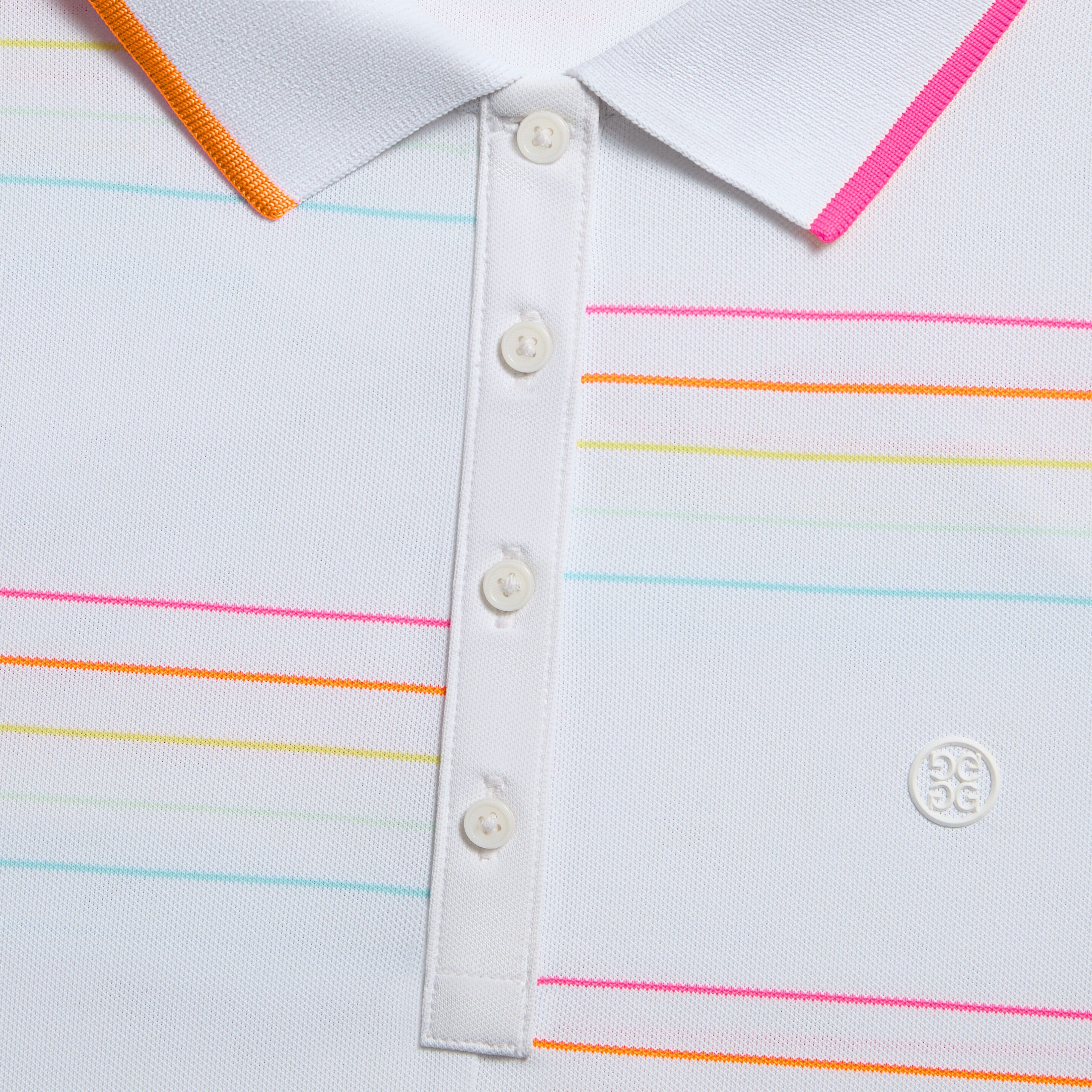OFFSET STRIPE TECH PIQUÉ SLEEVELESS POLO | WOMEN'S POLO SHIRTS | G