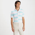 OFFSET STRIPE MODERN SPREAD COLLAR TECH PIQUÉ SLIM FIT POLO image number 3