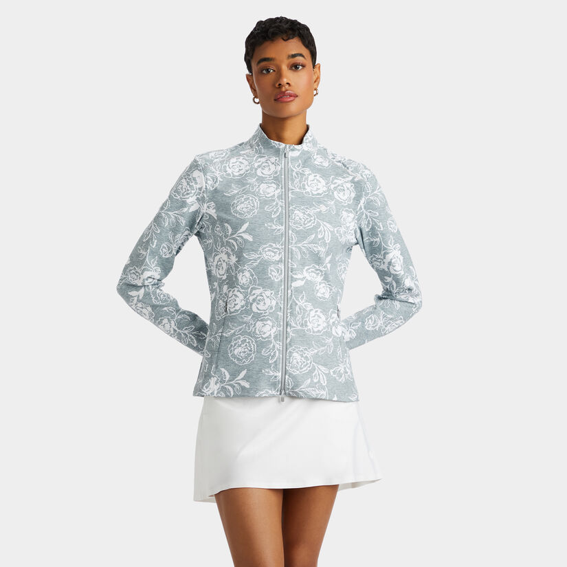 PEONY SKETCH TECH INTERLOCK FULL ZIP LAYER image number 3