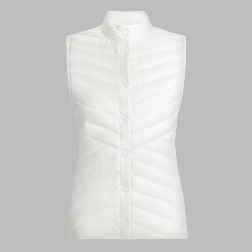 V-DOWN QUILTED STRETCH TECH INTERLOCK VEST image number 1