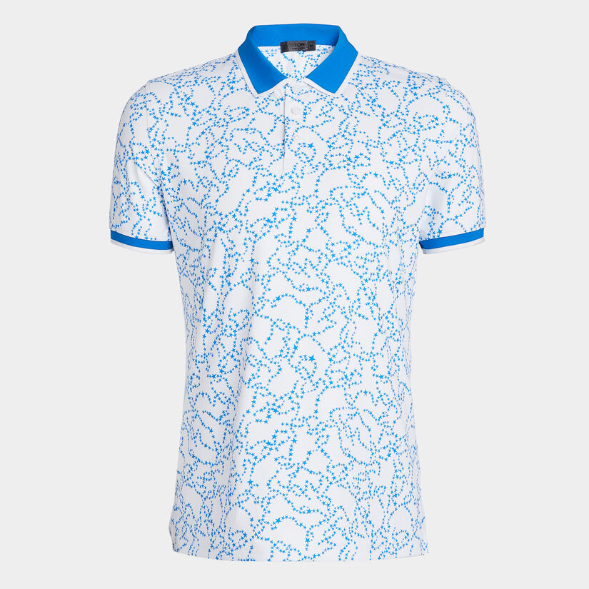 STAR DUST BANDED SLEEVE TECH JERSEY POLO image number 1