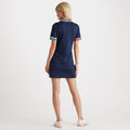 PLEATED CONTRAST COLLAR PIQUÉ POLO DRESS image number 5
