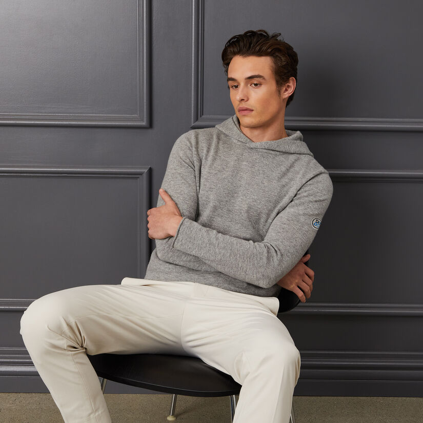 CASHMERE BLEND HOODED PULLOVER SWEATER image number 2