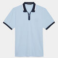 EMBOSSED LOGO QUARTER ZIP RIB COLLAR TECH PIQUÉ SLIM FIT POLO image number 1