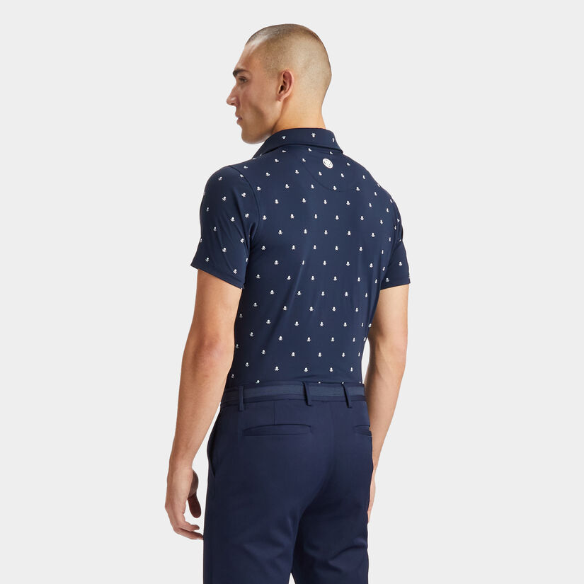 SKULL & T'S ICE NYLON MODERN SPREAD COLLAR POLO image number 5