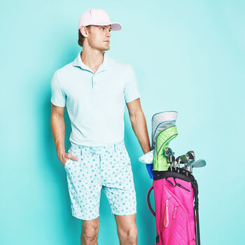 EMBOSSED CIRCLE G'S TECH JERSEY MODERN SPREAD COLLAR POLO
