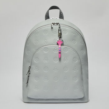 EMBOSSED SKULL & TEES LEATHER BACKPACK