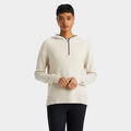 WAFFLE STITCH MERINO WOOL HOODED QUARTER ZIP SWEATER image number 3