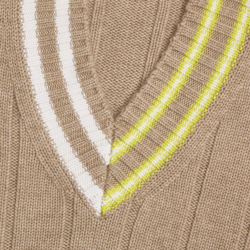 LTD RELEASE RIBBED CASHMERE CRICKET SWEATER image number 5