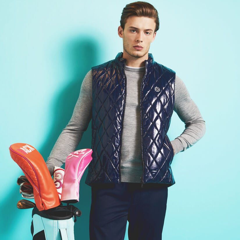QUILTED POLISHED NYLON WOOL LINED PUFFER VEST image number 2