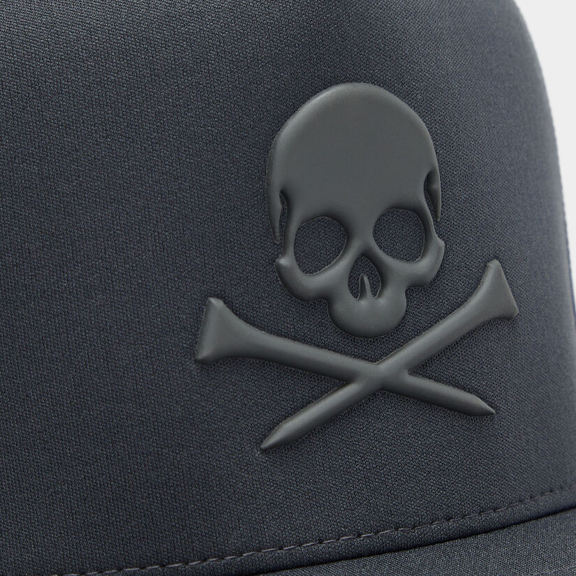 MONOCHROME SKULL & TEES INTERLOCK KNIT TALL TRUCKER HAT image number 6