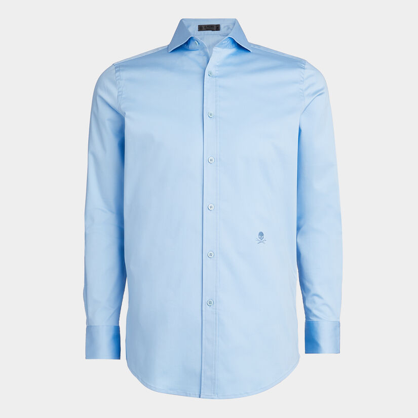 G/FORE Stretch Ice Woven Modern Spread Collar Shirt | Color: Blue | Size: M