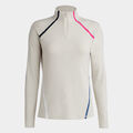 COLOUR BLOCK LUXE STAPLE QUARTER ZIP PULLOVER image number 1