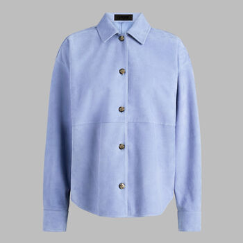 RELAXED FIT SUEDE SHIRT JACKET