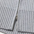 CASHMERE SIDE ZIP RIBBED CREWNECK SWEATER image number 5