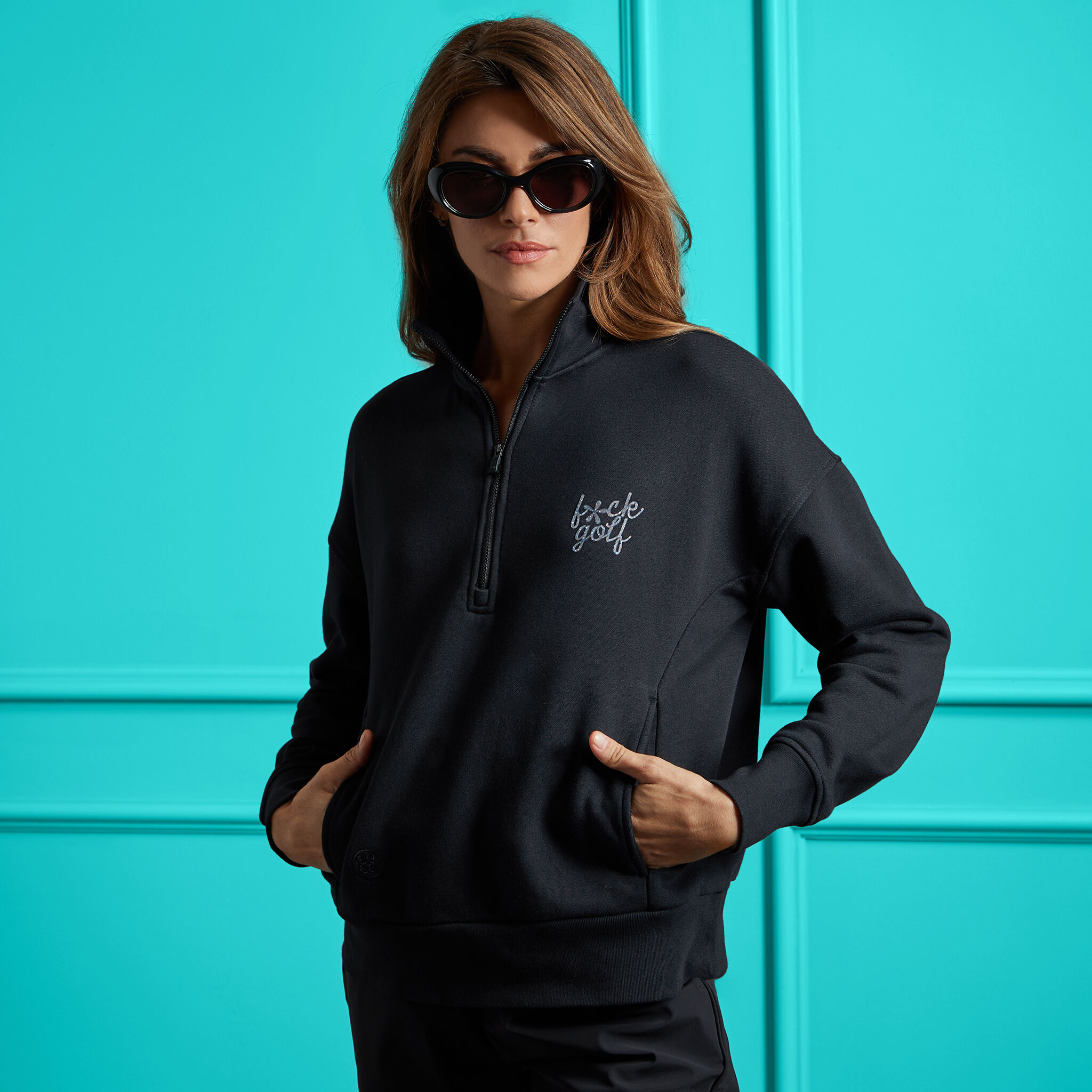 F CK GOLF FRENCH TERRY QUARTER ZIP BOXY PULLOVER G FORE