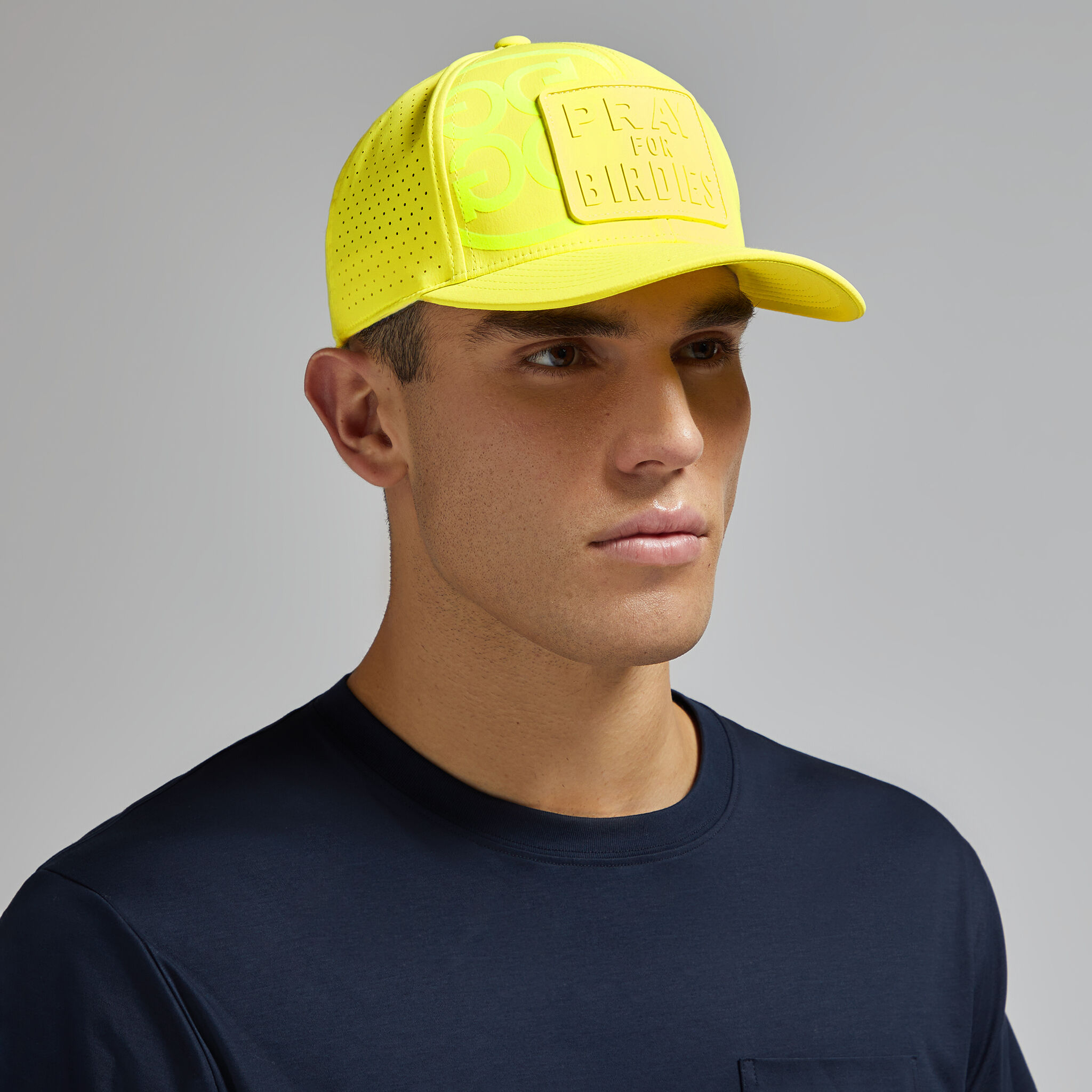 G FORE Pray for Birdies Perforated Featherweight Tech Snapback Hat Color Solar