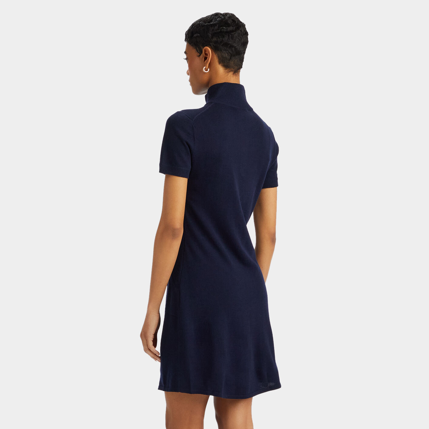 MERINO WOOL QUARTER ZIP POLO SWEATER DRESS G FORE