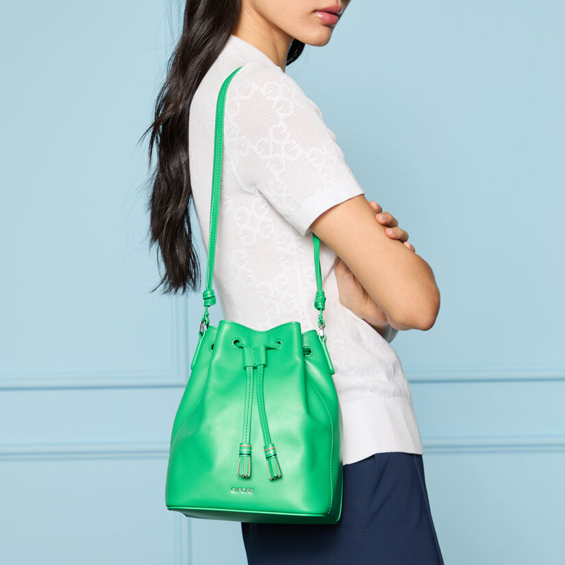 LEATHER CART BUCKET BAG image number 7