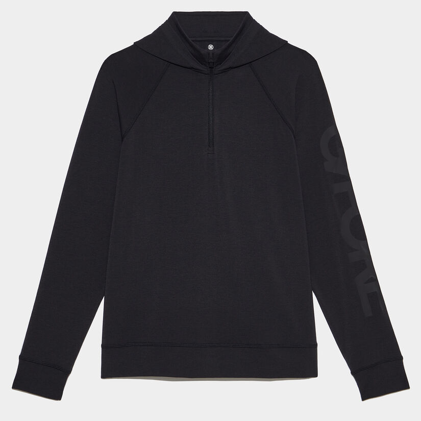 HOODED LUXE QUARTER ZIP SLIM FIT MID LAYER image number 1