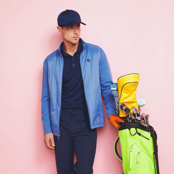 TECHNICAL PERFORMANCE FINE WOOL MODERN SPREAD COLLAR LONG SLEEVE POLO