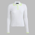 RIBBED KNIT LONG SLEEVE POLO SWEATER image number 1